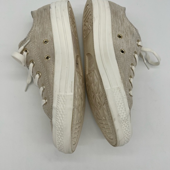 CONVERSE All Star Low Top Chic Gold Shimmer Canvas Sneakers Casual Sneakers - Picture 10 of 15